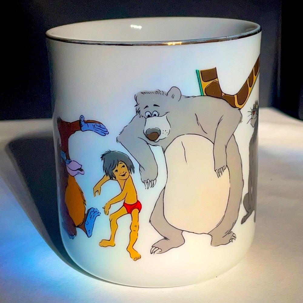 Vintage !960 "The Jungle Book" Porcelain Collectors Mug! Souvenir Mug With Gold